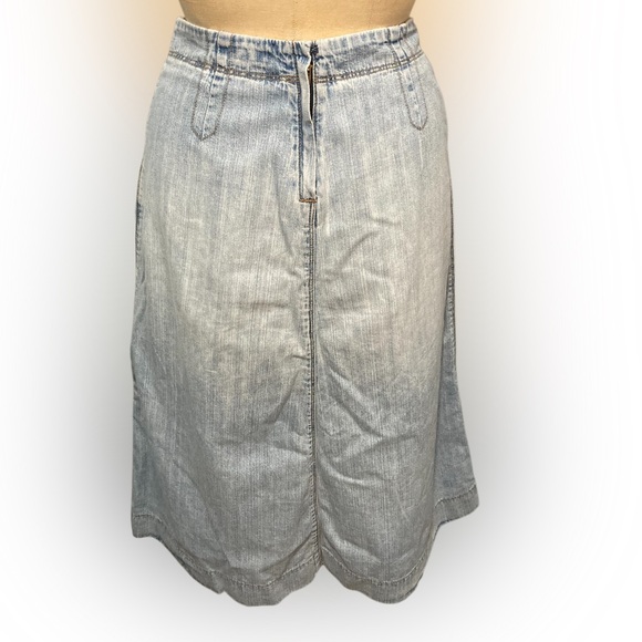 J. Crew Denim Modest Midi Skirt - Blue Size 4 - Picture 2 of 6